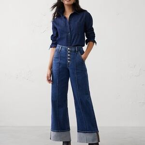 Banana republic Women's Dark Blue Wide-Leg Jeans